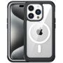 Удароустойчив калъф с подсилени ъгли и MagSafe за iPhone 15 Pro Max - черно