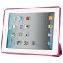Калъф със стойка и функция за събуждане / сън за iPad 2 / 3 / 4 - фуксия