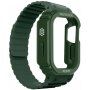 Устойчив силиконов калъф с магнитна каишка за Apple Watch Ultra 49мм - тъмнозелено