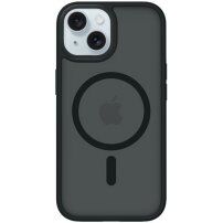 MOMAX Прозрачен калъф с MagSafe за iPhone 15 - черен