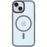 MOMAX Прозрачен калъф с MagSafe за iPhone 15 - сив