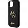 Guess Fixed Glitter 4G Metal Logo блестящ калъф за iPhone 12 / 12 Pro - черен