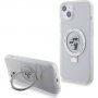Karl Lagerfeld Ringstand Karl and Choupette калъф с изваждаща се стойка и MagSafe за iPhone 15 Plus - прозрачен