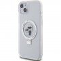 Karl Lagerfeld Ringstand Karl and Choupette калъф с изваждаща се стойка и MagSafe за iPhone 15 Plus - прозрачен