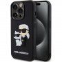 Karl Lagerfeld 3D Rubber Karl and Choupette калъф за iPhone 15 Pro - черен