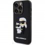 Karl Lagerfeld 3D Rubber Karl and Choupette калъф за iPhone 15 Pro - черен