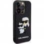 Karl Lagerfeld 3D Rubber Karl and Choupette калъф за iPhone 15 Pro - черен