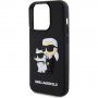Karl Lagerfeld 3D Rubber Karl and Choupette калъф за iPhone 15 Pro - черен