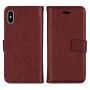 2в1 защитен сваляем флип калъф за Apple iPhone XS / iPhone X - кафяв