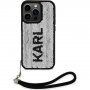 Karl Lagerfeld Sequins Reversible калъф с двустранни пайети за iPhone 15 Pro Max - черно-сребърен