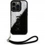 Karl Lagerfeld Sequins Reversible калъф с двустранни пайети за iPhone 15 Pro Max - черно-сребърен