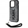 Karl Lagerfeld Sequins Reversible калъф с двустранни пайети за iPhone 15 Pro Max - черно-сребърен