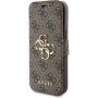 Guess 4G Metal Logo сгъваем калъф за iPhone 15 - кафяво