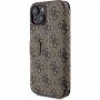 Guess 4G Metal Logo сгъваем калъф за iPhone 15 - кафяво