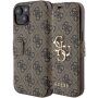 Guess 4G Metal Logo сгъваем калъф за iPhone 15 - кафяво