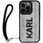 Karl Lagerfeld Sequins Reversible калъф с двустранни пайети за iPhone 15 Pro Max - черно-сребърен