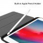 Калъф от PU кожа с място за Apple Pencil и функция заспиване за iPad mini 4 / 5 - тъмносин