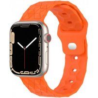 Силиконова каишка с геометричен мотив за Apple Watch 41мм / 40мм / 38мм - оранжев