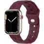 Силиконова каишка с геометричен мотив за Apple Watch Ultra 49мм / 45мм / 44мм / 42мм - бордо