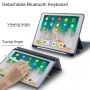 Калъф с клавиатура за iPad 9,7" (2017/2018) / Air 1/2 / Pro 9,7" и кутия за Pencil - сиво