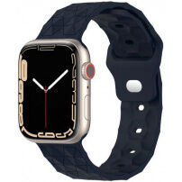 Силиконова каишка с геометричен мотив за Apple Watch Ultra 49мм / 45мм / 44мм / 42мм - тъмносин