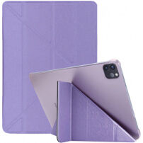Копринен калъф с функция заспивам и оригами стойка за iPad Air 4 (2020) / Air 5 (2022) / Pro 11" (2018-2022) - лилаво