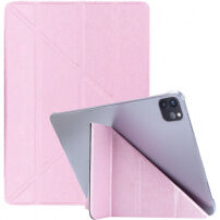 Копринен калъф с функция заспивам и оригами стойка за iPad Air 4 (2020) / Air 5 (2022) / Pro 11" (2018-2022) - розово