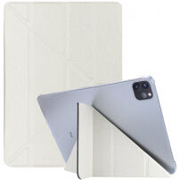 Копринен калъф с функция заспивам и оригами стойка за iPad Air 4 (2020) / Air 5 (2022) / Pro 11" (2018-2022) - бяло