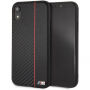 BMW Carbon Red Stripe Hard case кейс за iPhone XR - черна