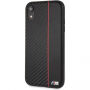 BMW Carbon Red Stripe Hard case кейс за iPhone XR - черна