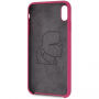 Karl Lagerfeld Gold Logo Silicone Case кейс за iPhone X / XS - цвят фуксия