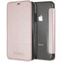 Guess PU Leather Book Case Iridescent калъф за iPhone XR - златно розово