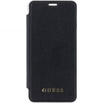 Guess PU Leather Book Case Iridescent калъф за iPhone XS Max - черна