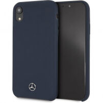 Mercedes Silicon / Fiber case Lining кейс за iPhone XR - морски синя
