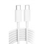 Kабел за зареждане и пренос на данни USB-C / USB-C за iPhone / iPad / MacBook / AirPods - 2 m - бял