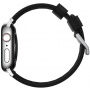 Nomad Active Pro хидрофобна кожена каишка за Apple Watch Ultra 49mm / 46mm / 45mm / 44mm / 42mm - черно-сребърна