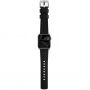 Nomad Active Pro хидрофобна кожена каишка за Apple Watch Ultra 49mm / 46mm / 45mm / 44mm / 42mm - черно-сребърна