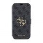 Guess 4G Metal Logo сгъваем калъф за iPhone 15 Plus - сиво