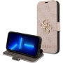 Guess 4G Metal Logo сгъваем калъф за iPhone 15 Pro - розово
