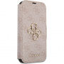 Guess 4G Metal Logo сгъваем калъф за iPhone 15 Pro - розово