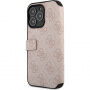 Guess 4G Metal Logo сгъваем калъф за iPhone 15 Pro - розово