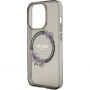 Guess Flowers Ring Glossy Logo калъф с MagSafe за iPhone 13 Pro Max - сив
