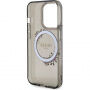 Guess Flowers Ring Glossy Logo калъф с MagSafe за iPhone 13 Pro Max - сив