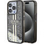 Guess Liquid Glitter Gold Stripe калъф за iPhone 14 Pro Max - сив