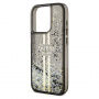 Guess Liquid Glitter Gold Stripe калъф за iPhone 15 Pro Max - сив