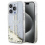 Guess Liquid Glitter Gold Stripe калъф за iPhone 15 Pro Max - прозрачен