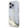 Guess Liquid Glitter Gold Stripe калъф за iPhone 15 Pro Max - прозрачен