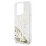 Guess Liquid Glitter Gold Stripe калъф за iPhone 15 Pro Max - прозрачен
