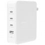 BELKIN BoostCharge Pro 4-портово зарядно устройство PD 140W - 3 бр. USB-C / USB-A с UK, EU, US адаптери за iPhone / iPad / MacBook - бял