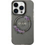 Guess Flowers Ring Glossy Logo калъф с MagSafe за iPhone 13 Pro Max - сив